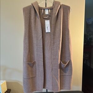 Liz Claiborne  Hooded Sleeveless Cardigan